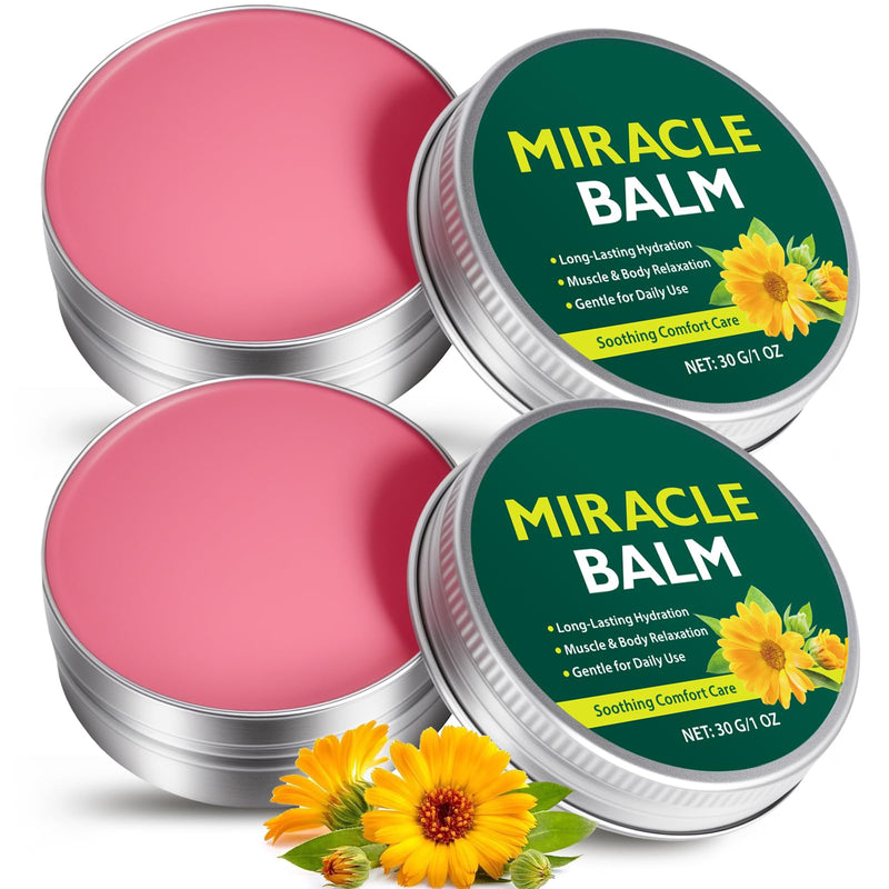 Miracle Balm, 2 Pack Miracle Balm Cream for Legs, Leg Care Cream, Relaxed and Comfortable, Soothing Joint Cream for Legs, Arms, Back, Hands, and Feet, 1oz 1 Ounce (Pack of 2)