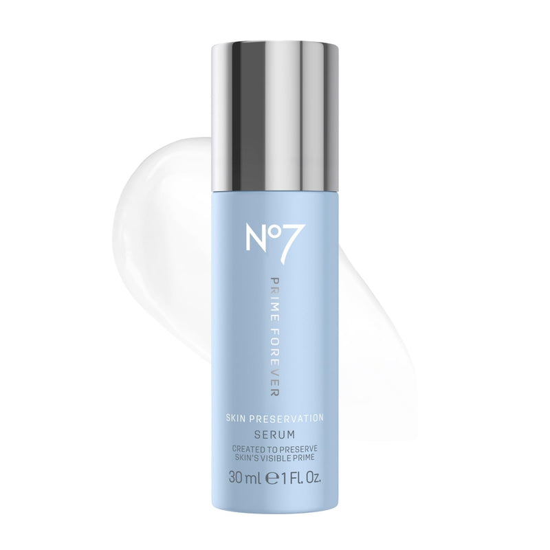 No7 Prime Forever Skin Preservation Face Serum, Hyaluronic Acid, 1 oz | Rice Protein, Vitamin C & E, 100 Hour Hydration, Plumps and Smooths Fine Lines, Fragrance-Free for All Skin Types
