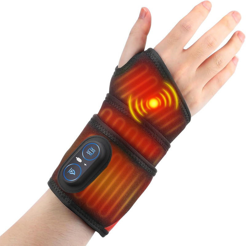 Cordless Wrist Hand Heating Pad Massage for Pain Relief Carpal Tunnel | Hand Arthritis,Wrist Pain Relief,3000mAh Rechargeable Heated Wrist Wrap for Daily Comfort
