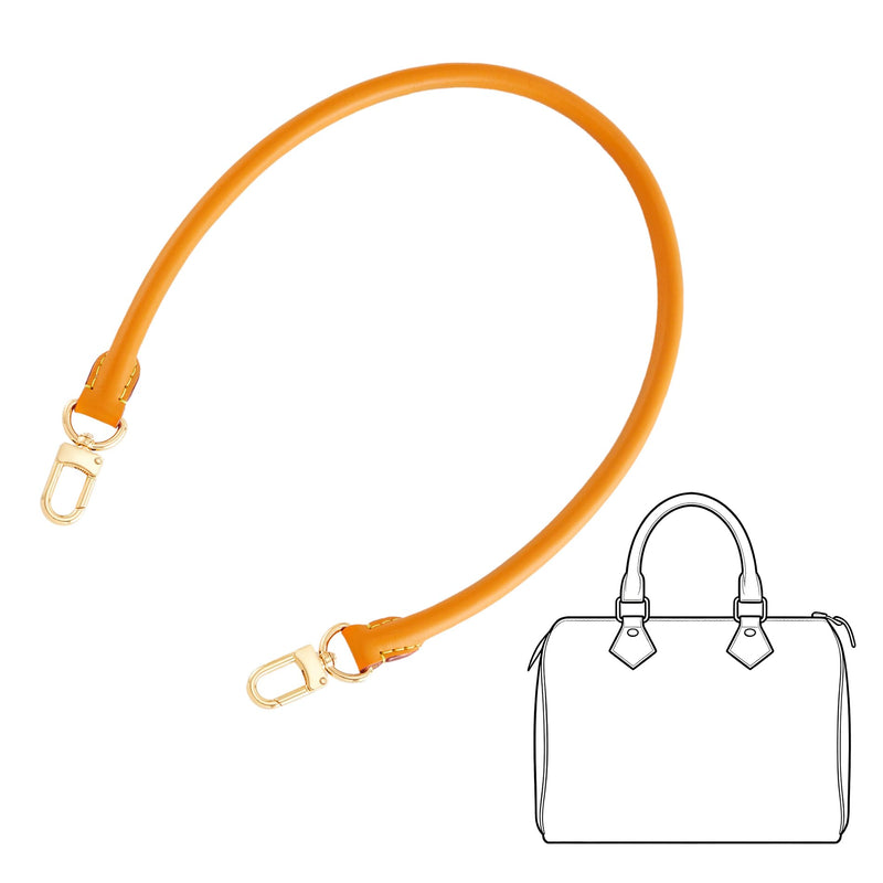 Genuine Vachetta Leather Shoulder Short Strap Replacement for lv Bags, 27.5 Inch Rolled Purse Strap for Soft Lucky Speedy 25 30 35 Graceful Damier Handbags,Deep Beeswax Deep Beeswax 0.7"width*27.6"length