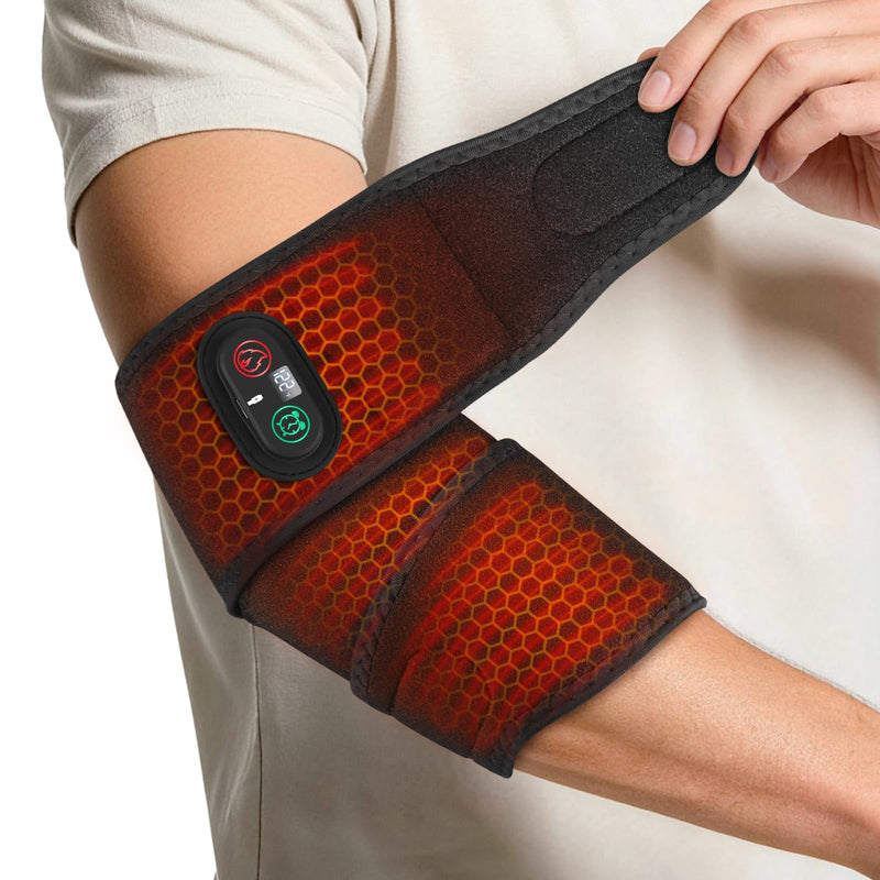 Cordless Arm Heating Pad for Elbow Tendonitis & Tennis Elbow – Rechargeable 4000mAh Battery Heated Elbow Brace Wrap with Digital Display, 3 Heat Levels & Auto Shutoff for Arthritis Forearm Pain Relief