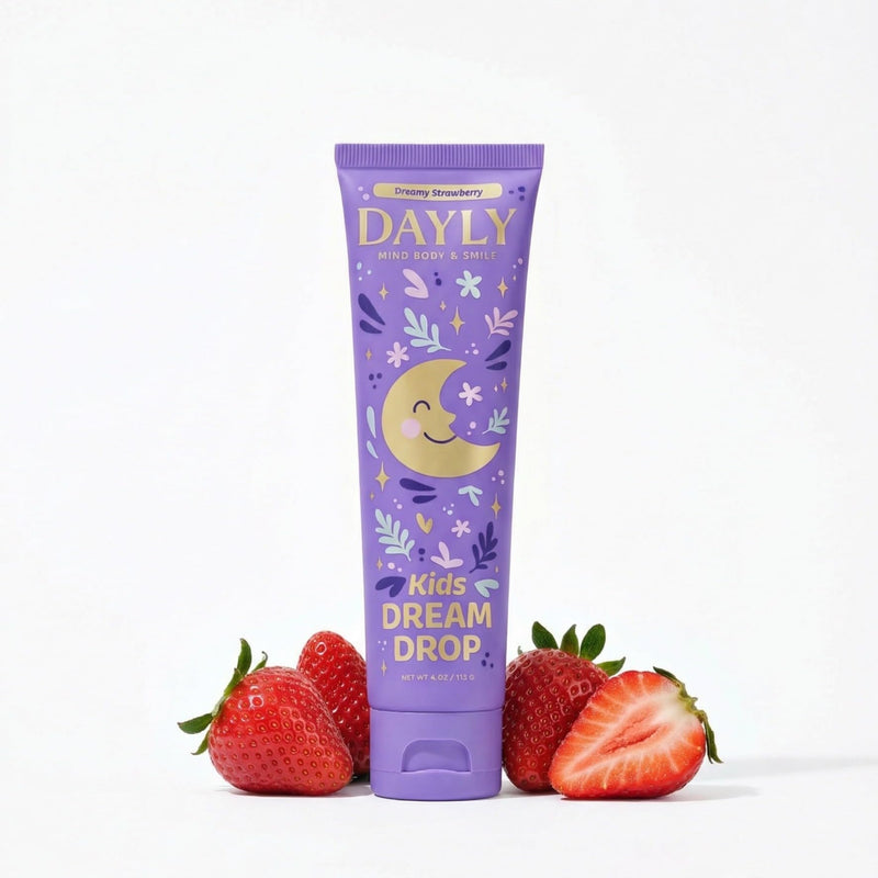 DAYLY Fluoride-Free Toothpaste - Nano Hydroxyapatite Toothpaste with Vitamins & Botanicals for Teeth Whitening and Enamel Remineralizing Support, 4 oz (PM | Dreamy Strawberry, Kids) PM | Dreamy Strawberry