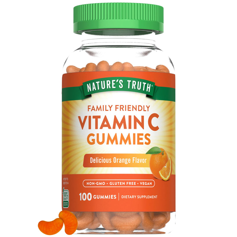 Nature's Truth Vitamin C Gummies | 250 mg Vitamin C | 100 Count | Orange Flavor | Vegan, Non-GMO & Gluten Free Supplement