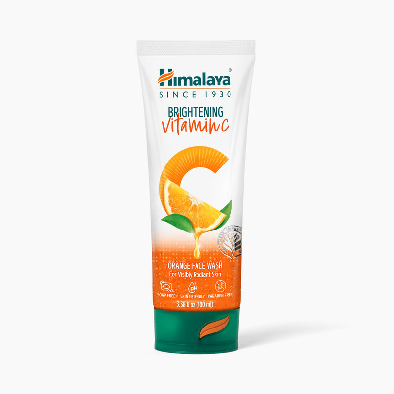 Himalaya Brightening Vitamin C Orange Face Wash, 3.38 fl oz | Gentle Facial Cleanser with Cellulose Beads & Amla Fruit Extract for Visibly Radiant Skin,Dermatologically Tested,ParabenFree 3.38 Ounce (Pack of 1)