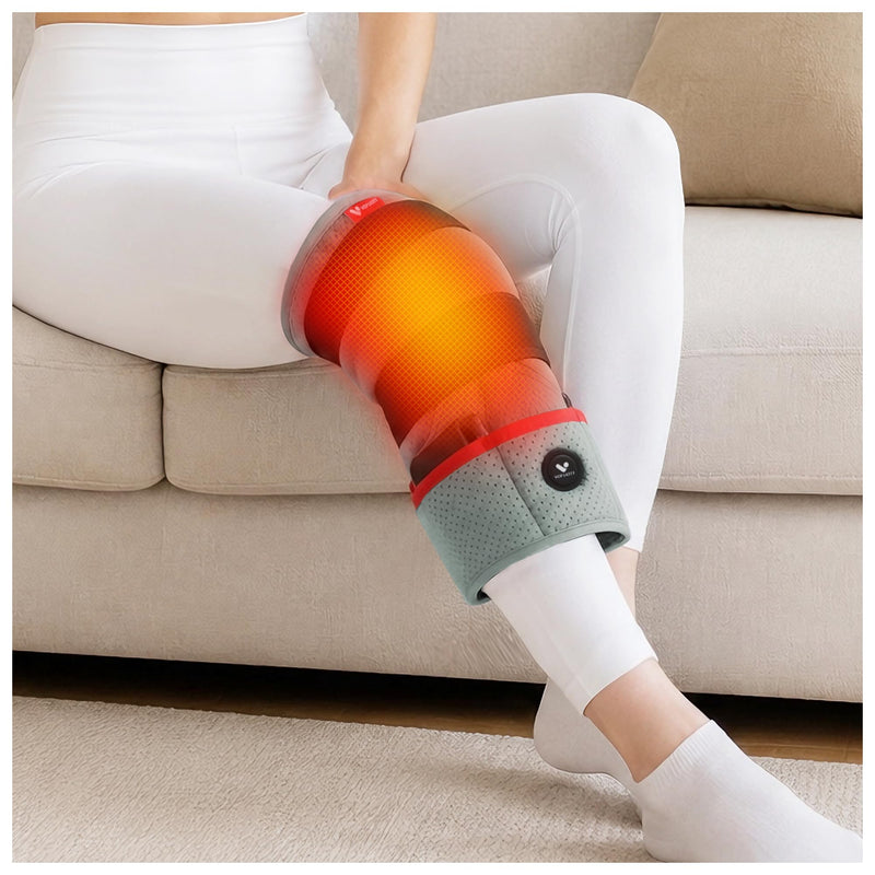 Portable Knee Heating Pad, Cordless Heated Knee Brace with 6000mAh Battery | 3 Heat Levels, Electric Heat Pad for Knee/Elbow/Arm/Calf/Thigh, Leg Heating Pad Wrap Gift for Women Men Mom Dad Gray One Size