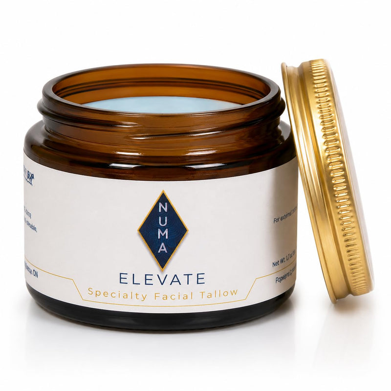 Numa Elevate Grass-Fed Tallow Face Moisturizer – Deep Hydration, Lightweight Fast Absorbing Facial Balm, Brighter, Healthier-Looking Skin, Methylene Blue, Blue Tansy, Vitamin C, Emu Oil, 1.7 oz