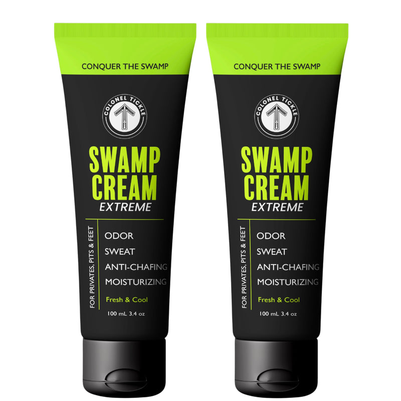 Swamp Cream Anti-Chafing Men Deodorant -3.4oz Pine Sage, 2Pk | 48-Hr sweat & odor control lotion for privates, pits or toes; aluminum-free pine sage tube formula keeps body fresh daily 3.4 Fl Oz (Pack of 2)
