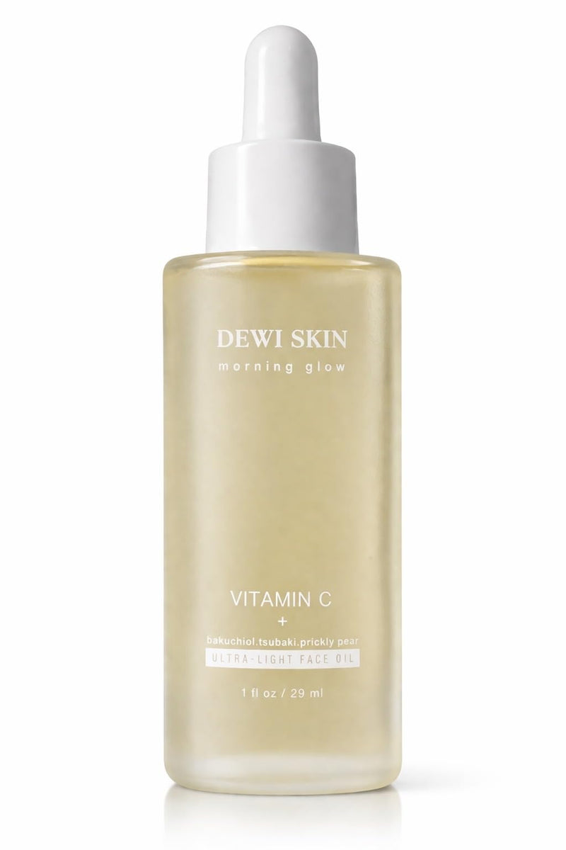 Morning Glow Vitamin C Face Oil – Ultra-Light Facial Oil with Bakuchiol, Camellia (Tsubaki) & Prickly Pear – Lightweight Daily Oil for Soft, Radiant-Looking Skin – 1 fl oz