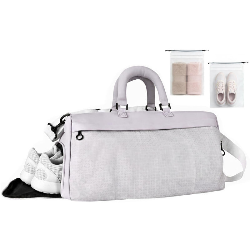 Gym Bag for Women, Travel Duffel Bag Carry on Weekender Bag | 20L, 2 Waterproof Bag, Water Resistant, Light Weight, Shoe Compartment, Washable, For Travel, Overnight, Yoga, Beach