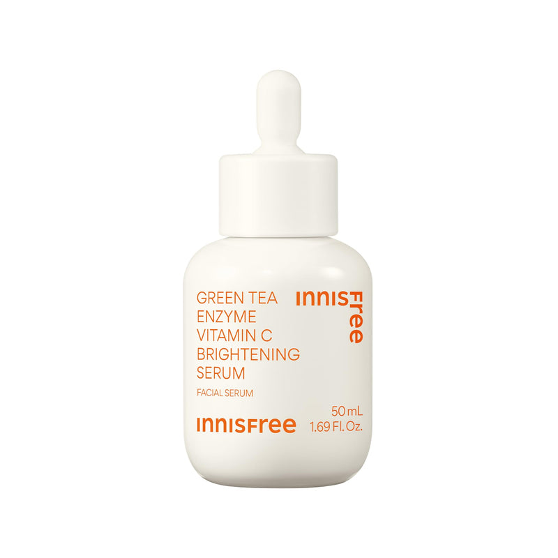 Innisfree Green Tea Enzyme Vitamin C Serum for Brightening Dark Spot Correction, Korean Face Serum for Radiant Glow 1.69 fl .oz. / 50ml: Jumbo Size
