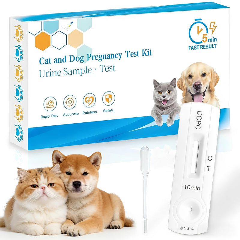 At-Home Dog & Cat Pregnancy Test Kit - Urine Detection for Early Pregnancy Confirmation, Fast 5-10-Min Results, 98.8% Accurate, Non-Invasive & Stress-Free 1 Pack