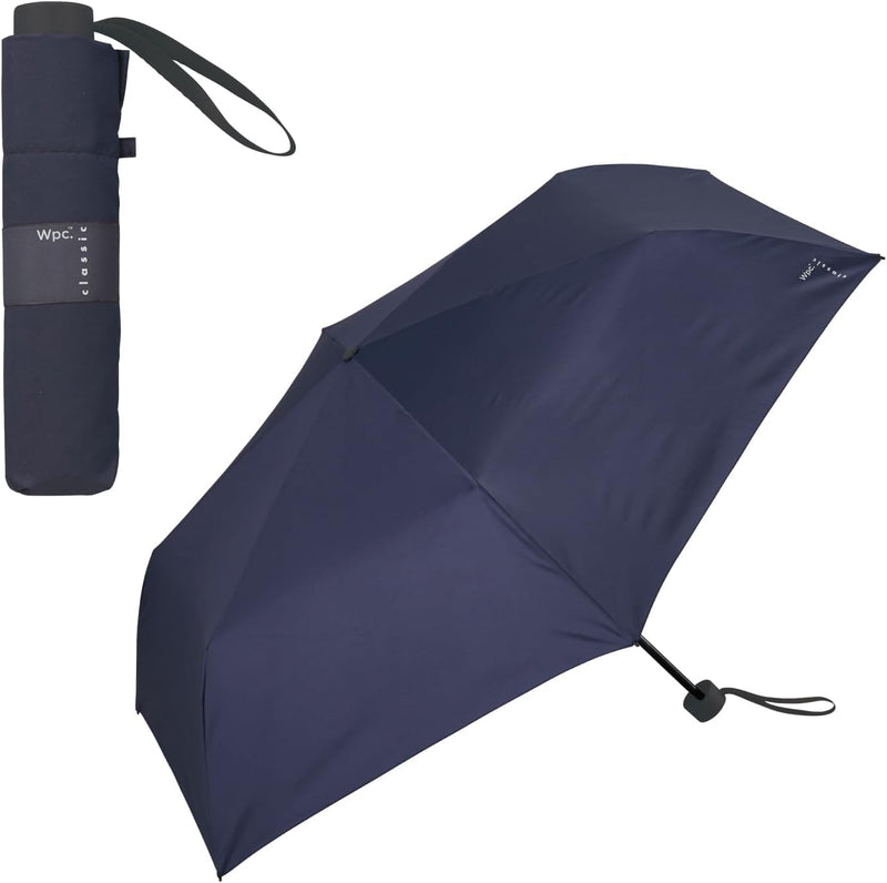 Classic Shape-Memory Folding Umbrella (Mini) Navy – Easy Fold Compact Umbrella, UV Protection, Rain & Sun Use (CS006-001-002)