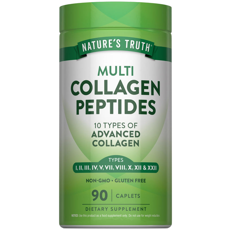Nature's Truth Collagen Peptide Pills | for Women & Men | 10 Types of Collagen | With Vitamin C | 90 Count | Non-GMO & Gluten Free Supplement