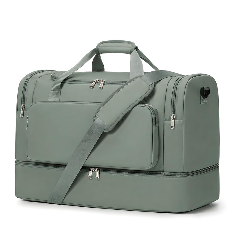 Large Travel Duffle Bag Women Weekender Overnight Bag with Shoe Compartment | Waterproof Large Carry On Weekend Duffel Bag for Travel Sport Businese,Hospital Bags for Labor and Delivery -Green