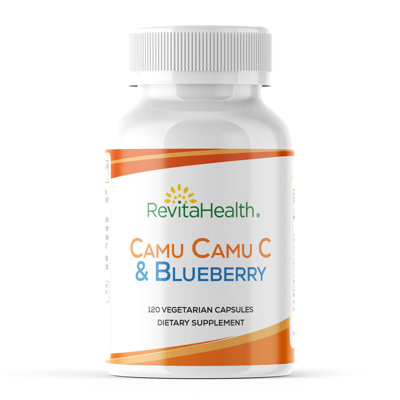 Camu Camu Vitamin C Supplements with Blueberry Extract - Whole Food VIT C & Bioflavonoids for Immune Support, Everyday Wellness & Skin Health - 120 Vegetarian Capsules