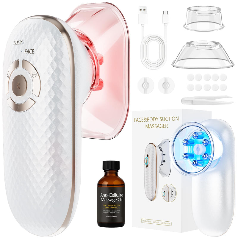 Body Sculpting Machine, 4-in-1 Anti-Cellulite Massager for Body Contouring | Skin Tightening Device for Stomach, Arms, Legs, Thighs, Love Handles, Lymphatic Drainage & Muscle Relaxation White