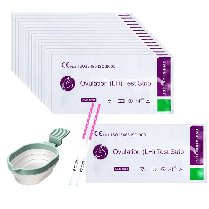 30 Ovulation Test Strips with Reusable Urine Cup Accurate Fertility Test for Women Home Ovulation Predictor Kit 3mm LH