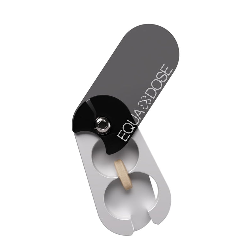 EQUADOSE Pill Splitter with Premium and Durable Aluminum Blades, Black | Safely and Cleanly Cuts Small and Large Tablets, Vitamins, and Pills, Tablet Divider for Accurate Medication Dosing