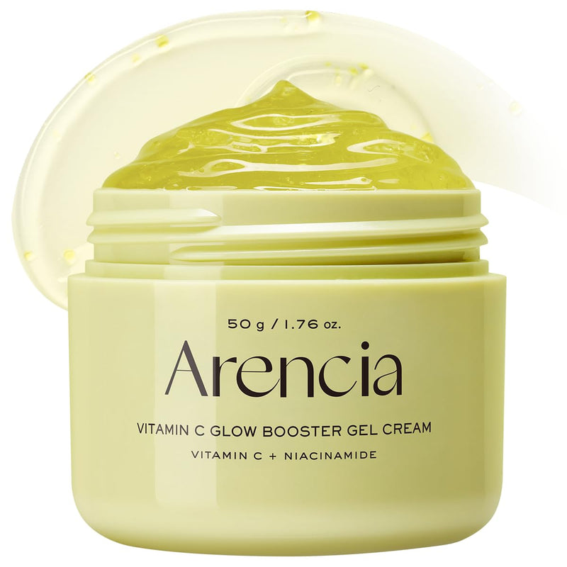 Arencai Vitamin C Booster Gel Cream with Niacinamide & Glutathione & Ceramide, Hydrating Gel Moisturizer, Supports Even-Looking Skin Tone & Smooth Texture, 50 g (1.76 oz)