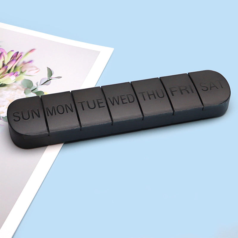 Pill Organizer Travel Pill Case 7 Days, Weekly Medicine Pill Organizers, Easy-Open Medicine Case, 7 Day Pills Box Case Travel for Big Vitamin Medications Supplements Fish Oil, 1 Time a Day, Black 1 Time a Day - Black