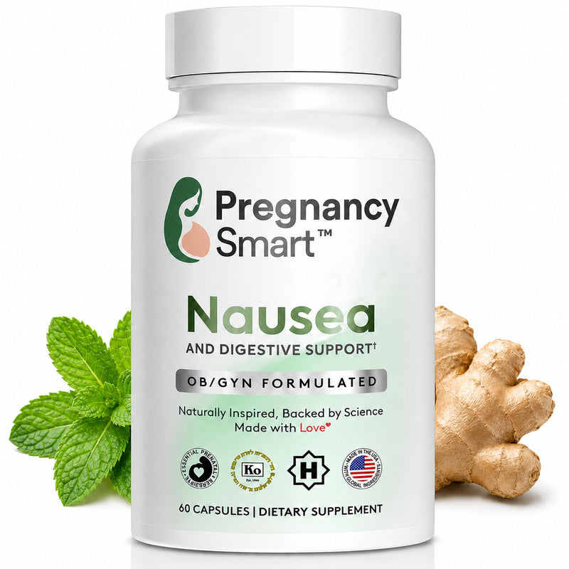 Ginger, Vitamin B6 & Electrolytes, 60 Ct | Gentle Digestive Comfort, Motion Sickness, +GLP-1 Support with Peppermint, Potassium, Magnesium, OB/GYN Formulated, Vegetarian Capsules