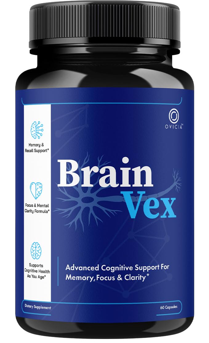 Brain Vex Capsules - BrainVex Pills with All Natural Ingredients, Advanced BrainVex Capsules Overall Health and Wellness Vitamin Supplement Formula for Max Strength, 60 Capsules for 1 Month