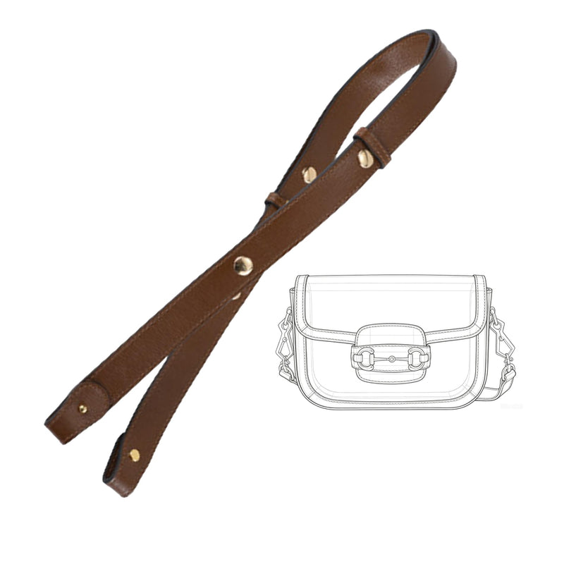 3-Length Genuine Leather Crossbody Strap for Gucci Ophidia Diana | 3 Settings: 75/85.5/106.5 cm (29.5-41.9 Inch), Underarm Shoulder Crossbody, Genuine Cowhide, Gold-Tone Hardware, Brown 0.8"width*41.9"length