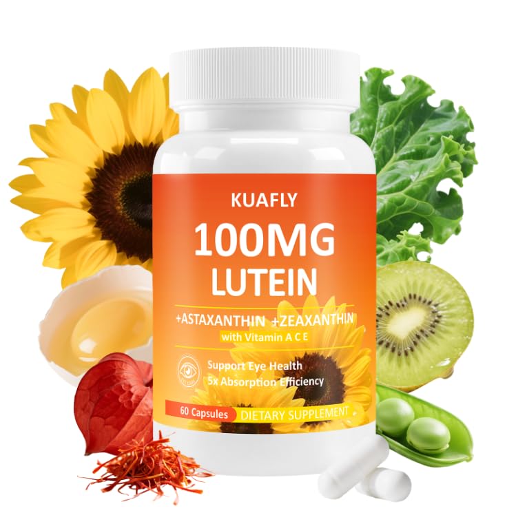 Lutein and Zeaxanthin Supplements with Astaxanthin 50MG Eye Vitamins - Premium Lutein for Eye Vision Support 60 Capsules 60 Count (Pack of 1)