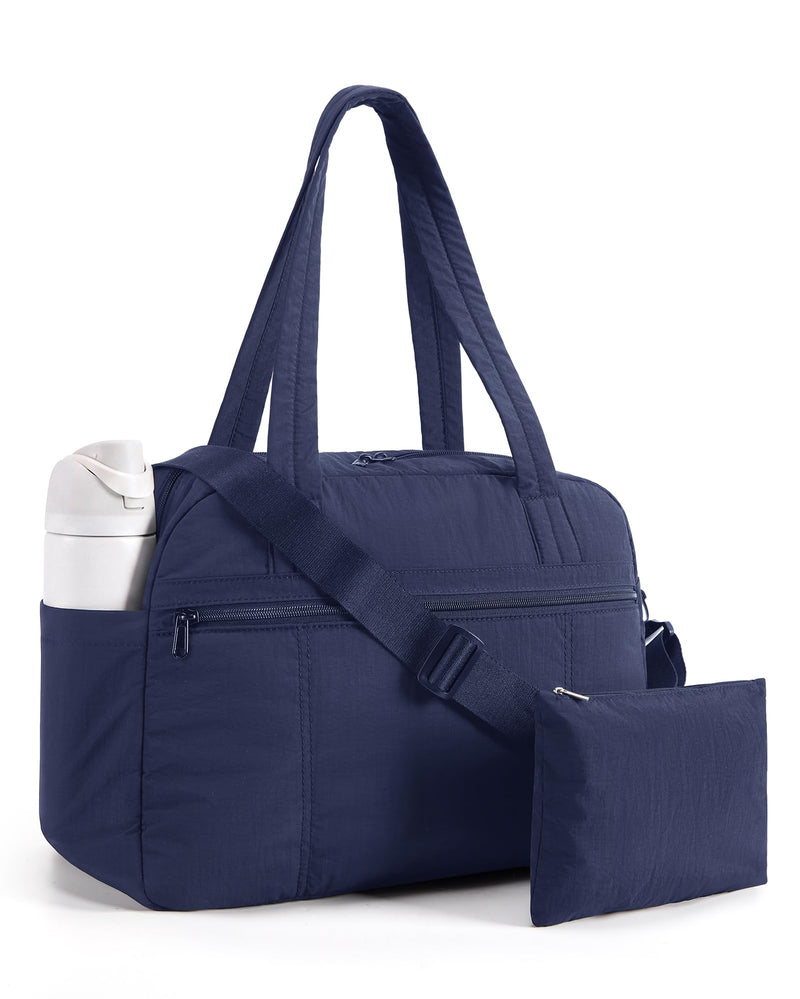 Personal Item Travel Bag, Gym Bag for Women, Weekender Duffel | Toiletry Pouch, 20L Carry on Size Airline Approved, 20L Duffle Bag Set for Travel, Gym, Overnight, Dance, Hospital Navy Blue