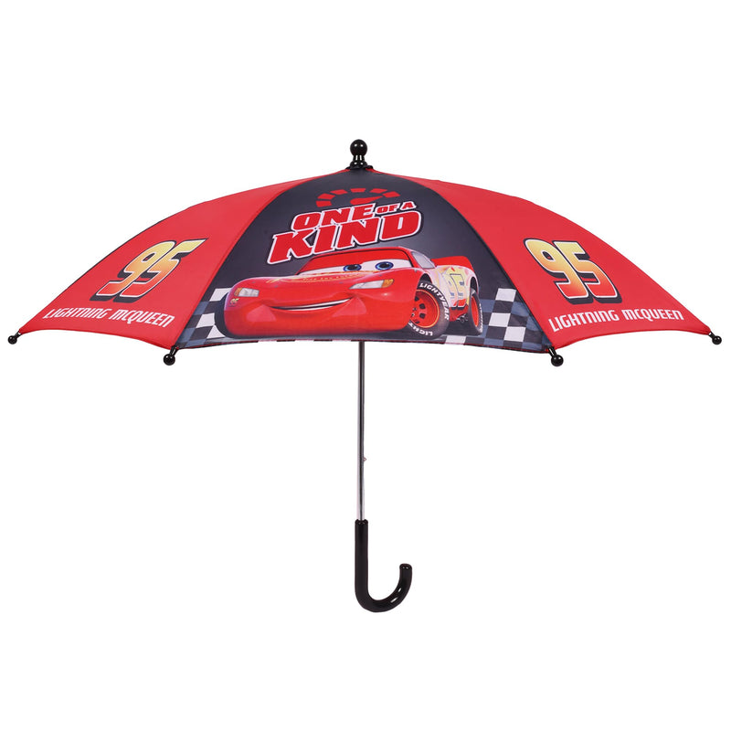 Concept One Lightning McQueen Umbrella for Kids | Red | Boys Umbrella with Curved Handle and Safety Tips | Fun Umbrellas for Rain | Boys with Curved Handle and Safety Tips, Fun Umbrellas for Rain