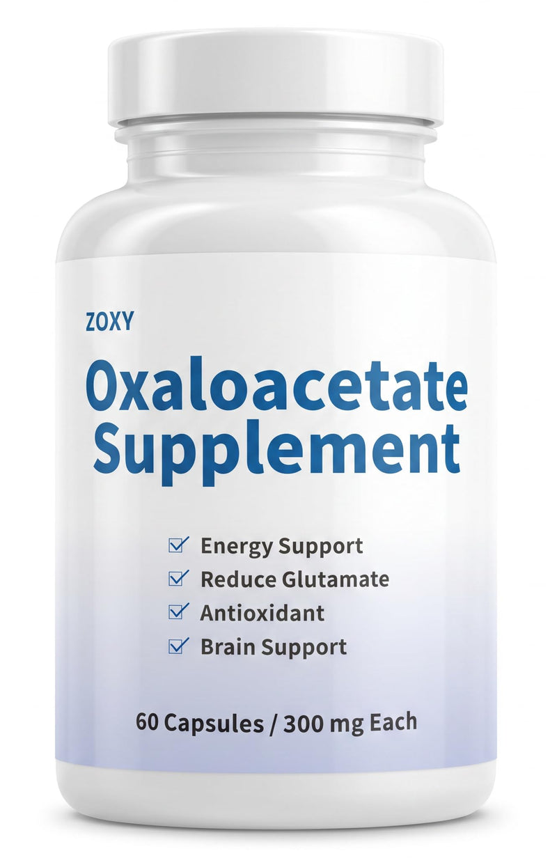 ZOXY Oxaloacetate Supplement – Cellular Energy, Brain & Metabolic Support – with Vitamin C – for Fatigue, Brain Fog – 60 Vegan Capsules