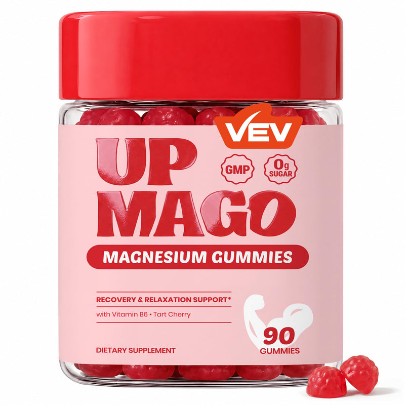 VEV UPMAGO Post-Activity Magnesium Gummies – 90 Count | Magnesium Taurate, Malate & Bisglycinate, Tart Cherry Extract, Vitamin B6
