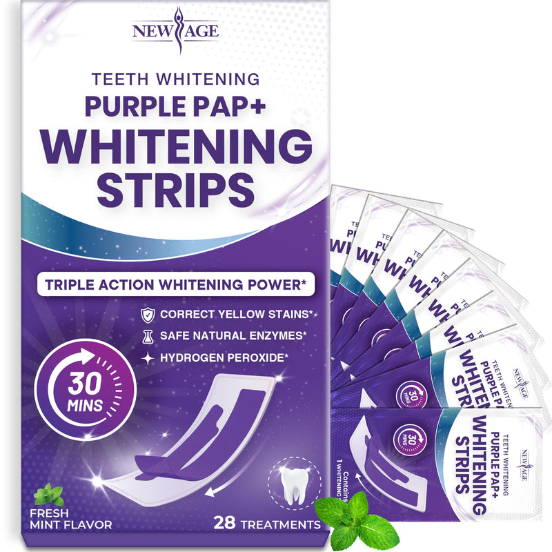 Teeth Whitening Strips - 90-Day Long-Lasting Results, Enamel Safe & Low-Sensitivity, Professional Teeth Whitening Strips with Non-Slip Dry Strip Technology - 28 Upper and 28 Lower - 28 Treatments 56 Count (Pack of 1)