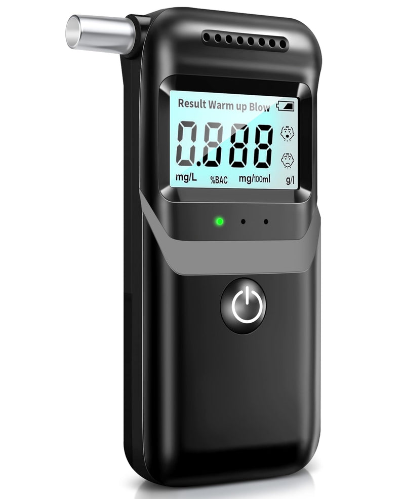 Breathalyzer, 2026 Upgraded Breathalyzers for Alcohol with LCD Digital Display, Personal Portable Alcohol Breathalyzer Tester for Home and Party Use, 5 Mouthpieces