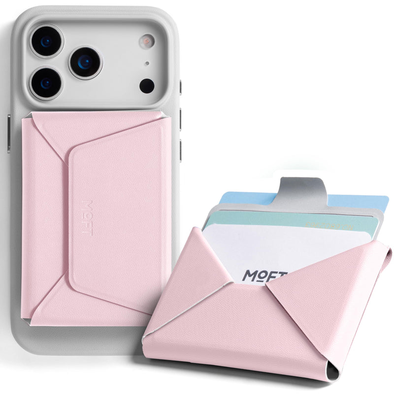 MOFT Magsafe Wallet, Slim Magnetic 8 - Card Holder, Snap Field Wallet with Pull to Access Design, RFID Blocking, MOVAS Veagn Leather Minimalist Travel Wallets for Men & Women,Light Pink Light Pink Phone Wallet Only