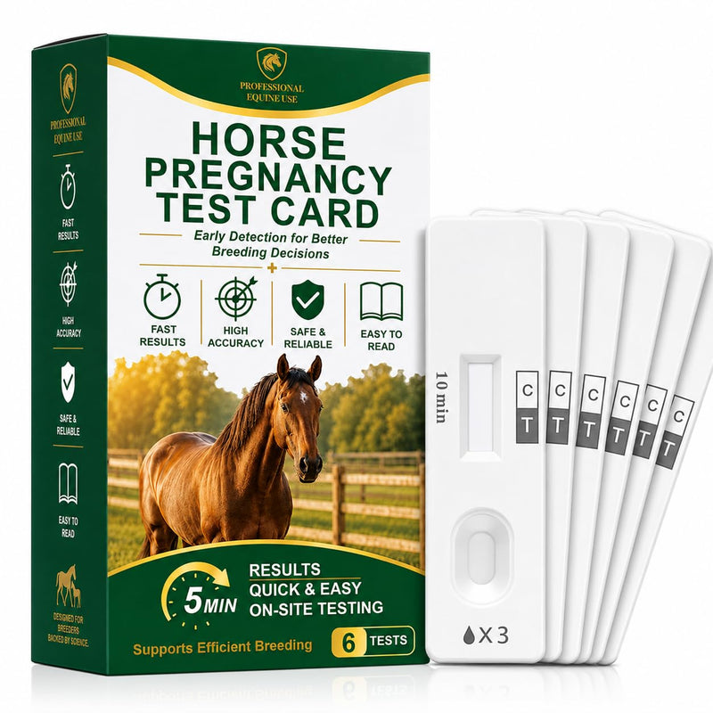 Mare Pregnancy Test Strips – Rapid Urine Kit for Horses, Accurate Results in 10 Mins, Easy Farm Breeding Detection Tool for 18-90 Days After Breeding