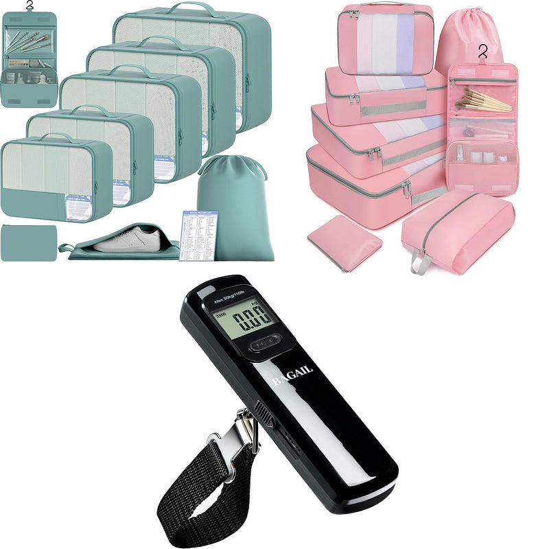 BAGAIL 17 Set Packing Cubes and Digital Luggage Scale