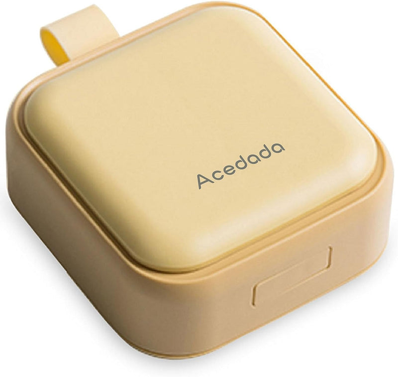 Acedada Small Pill Case, Cute Pill Box, Travel Daily Pill Organizer, Yellow | Portable Daily Pill Vitamin Container for Purse Pocket, Compact Medicine Holder for Medications, Fish Oils, Supplements