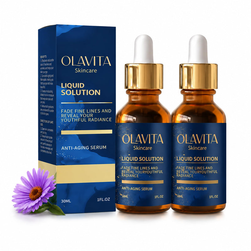 Liquid Solution Anti Aging Serum, Vitamin C & E Hydrating & Firming, with Collagen Support Helps Look of Fine Lines, Improves Elasticity & Radiance for All Skin Types (2, P) 2 1 Fl Oz (Pack of 1)