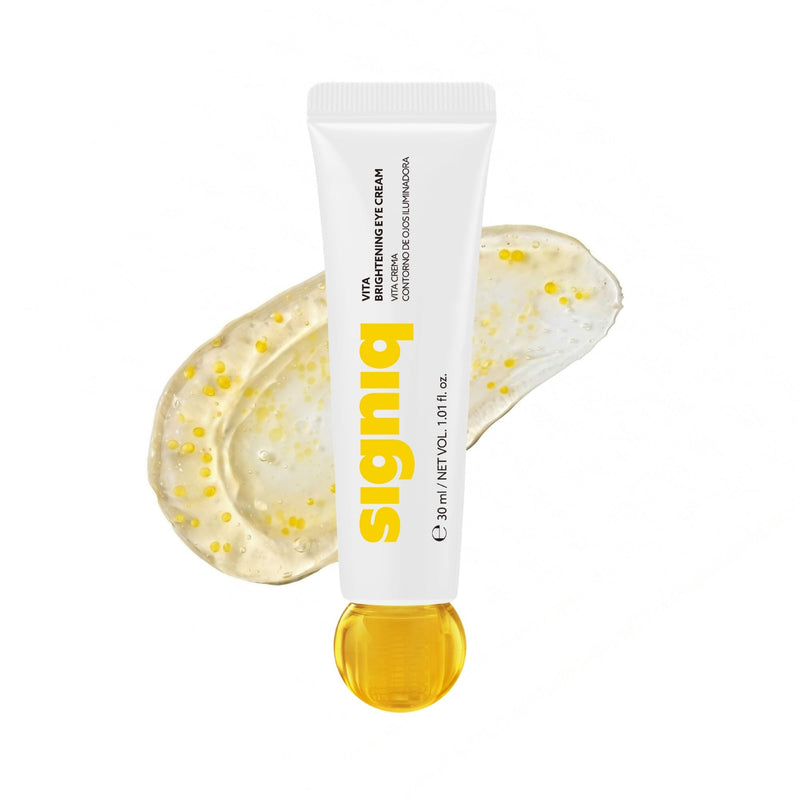signiq VITA Brightening Eye Cream | Vitamin C | Hydrating Eye Care for Radiant Looking Skin | Korean Skincare, 1.01 fl.oz. Yellow