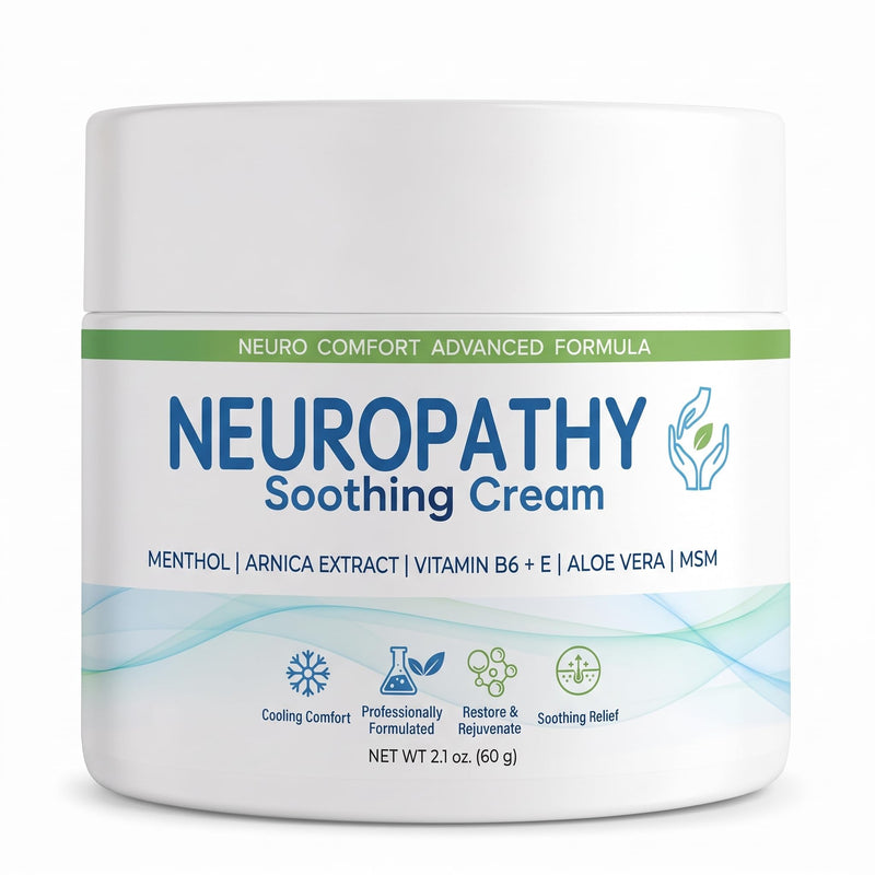Neuropathy Soothing Cream - Fast-Absorbing Cooling Relief for Legs, Feet & Hands | Advanced Formula with Aloe Vera, Arnica, MSM & Vitamin B6, 2 fl oz