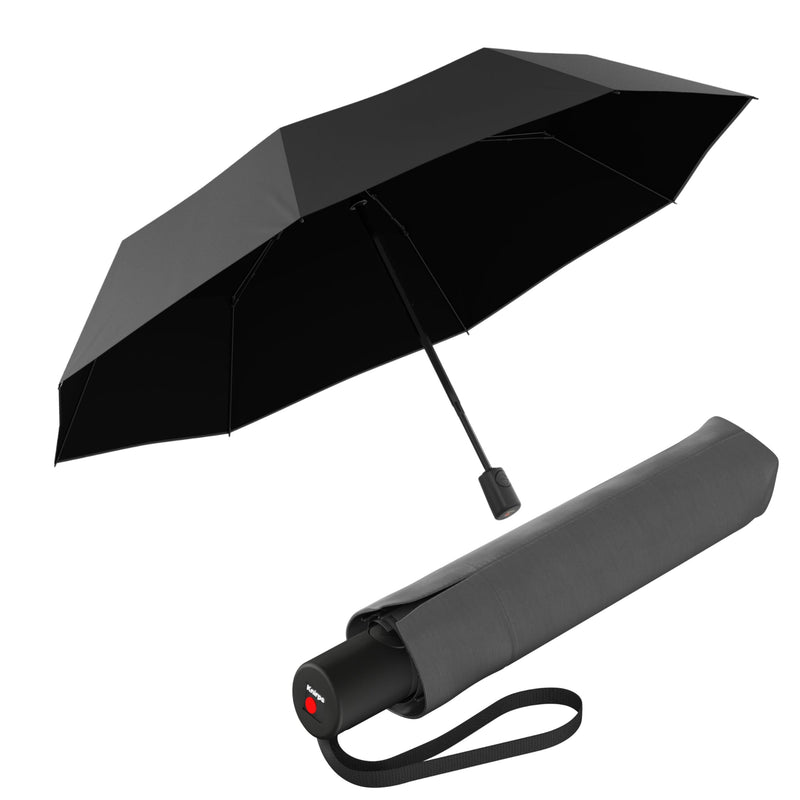 Knirps A.200 Medium Duomatic Windproof Umbrella for Adults – Automatic Open Close 38.5" Canopy, Travel Case Included Dark Grey with Black Coating