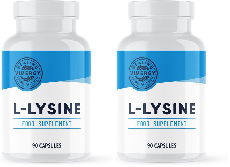 Vimergy L-Lysine – Promotes Healthy Skin, Hair & Nails* – Supports Healthy Metabolism* – Vegan, Non-GMO & Gluten-Free – 90 Capsules (Pack of 2) 90 Count (Pack of 2)
