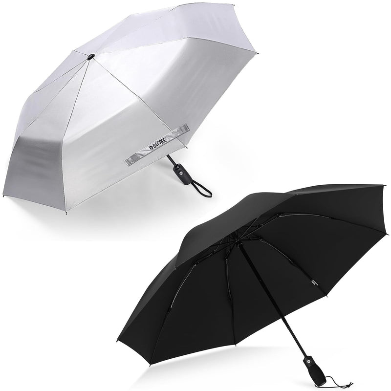 G4Free UPF 50+ UV Protection Large Travel Umbrella 46 Inch Reverse Windproof Umbrella for Sun&Rain