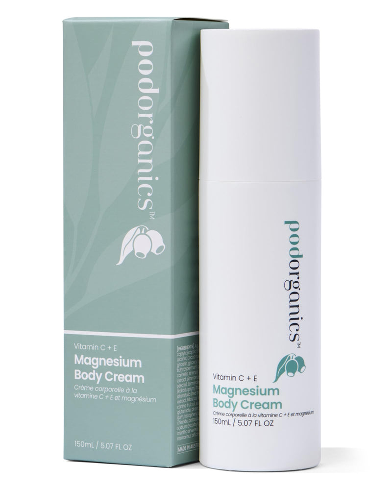 Magnesium Body Lotion - Cruelty Free Pregnancy & Postpartum | Relieves Leg Cramps, Restless Legs & Muscle Tension - Nurturing Vitamin C + E + Magnesium Cream for Deep Hydration 150ml