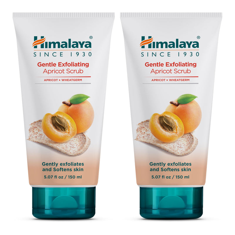 Himalaya Gentle Exfoliating Apricot Face Scrub,5.07 oz, 2 Pack | Gentle Facial Scrub with Vitamin E to Exfoliate Dead Skin Cells For All Skin Types - Free from Parabens, SLS & Phthalates 5.07 Fl Oz (Pack of 2) Apricot Scrub