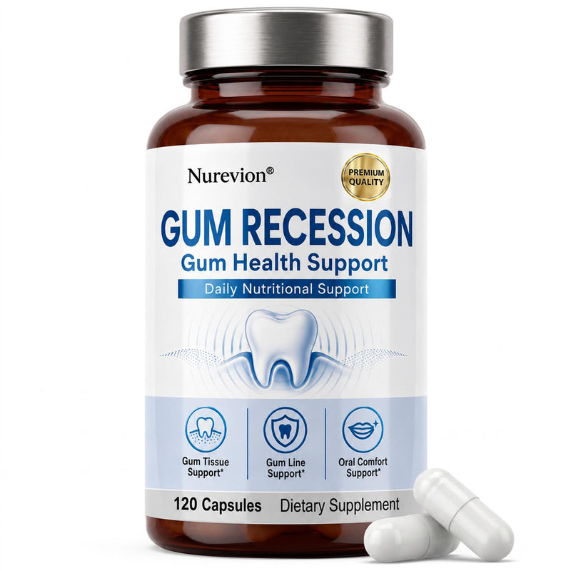 Gum Restore, Effective Repair for Receding Gums and Bad Breath, Teeth & Gum Support with Collagen, Vitamins D3, K2, CoQ10, Magnesium, Suitable for Men &Women,120 Capsules, 1 Month Supply