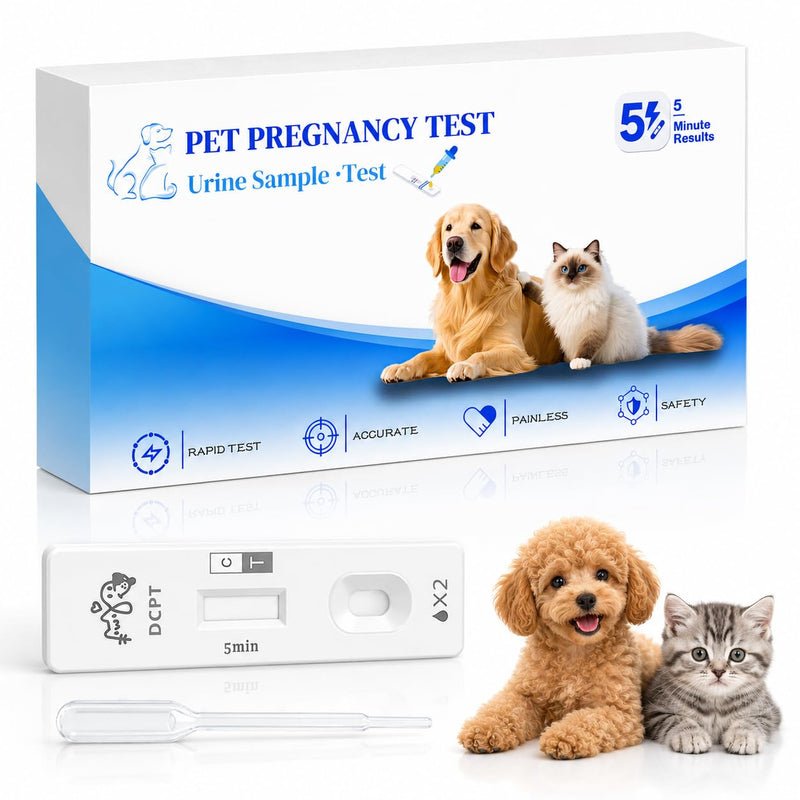 At-Home Dog & Cat Pregnancy Test Kit – Urine-Based Early Detection, Fast 5-Min Results, 98.9% Accurate, Non-Invasive & Stress-Free for Pets 1 Pack