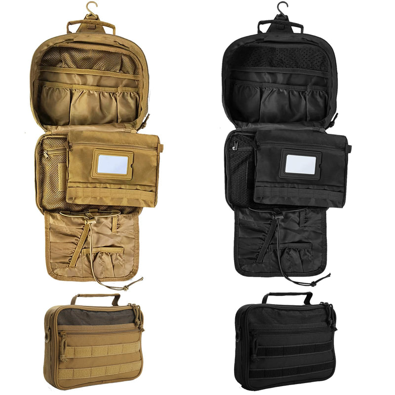 SUNRISING Toiletry Bag-Black + Toiletry Bag-Khaki