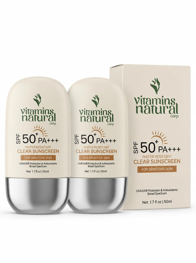 SPF 50 Face Sunscreen Cream 2-Pack 1.7 oz each | Broad-Spectrum UVA and UVB Protection; Lightweight, Non-Greasy, Oil Free, Fragrance Free and Water Resistant 1.7 Fl Oz (Pack of 2)